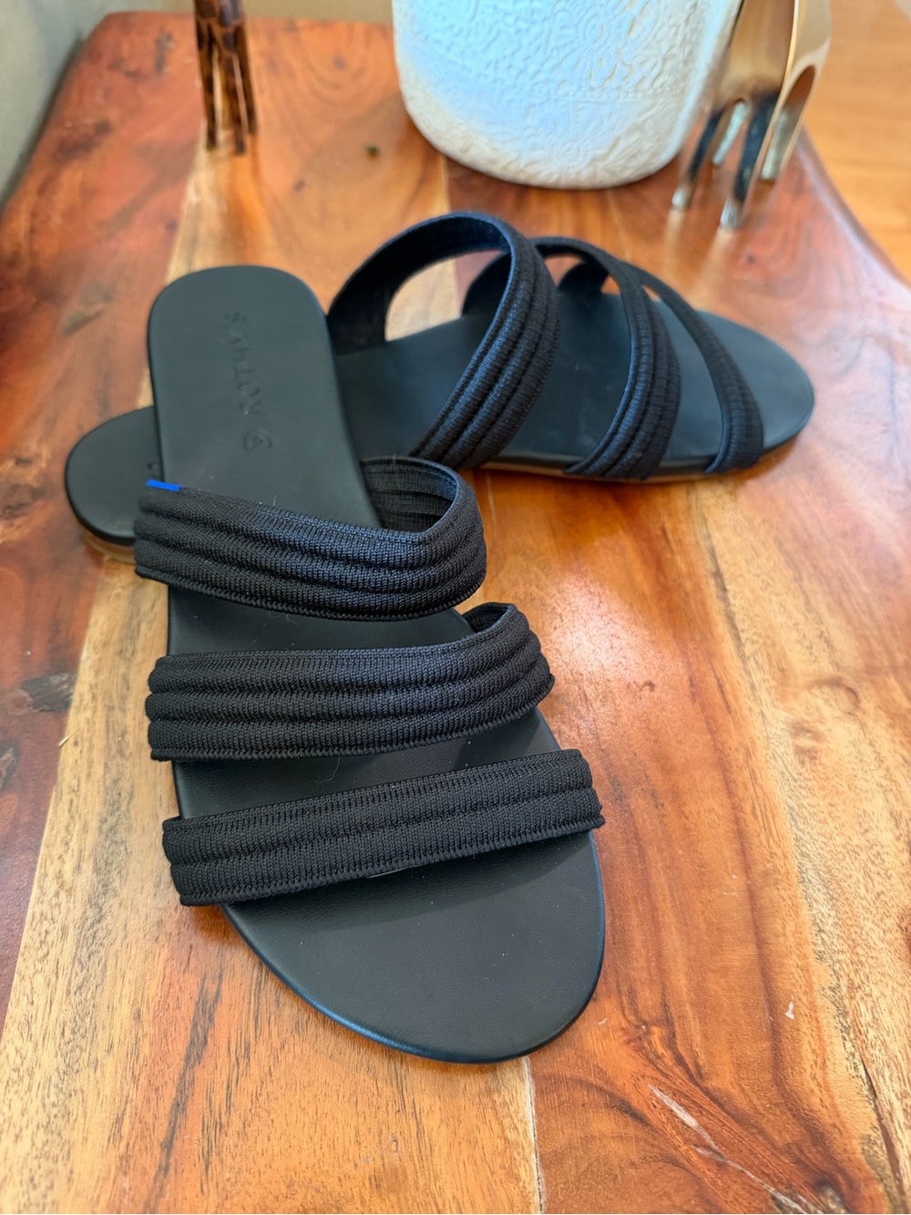 Rothy's Black Triple Band Sandals